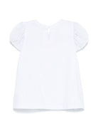 T-shirt per neonata Monnalisa bianco con stampa e decorazione con strass - Rubino Kids