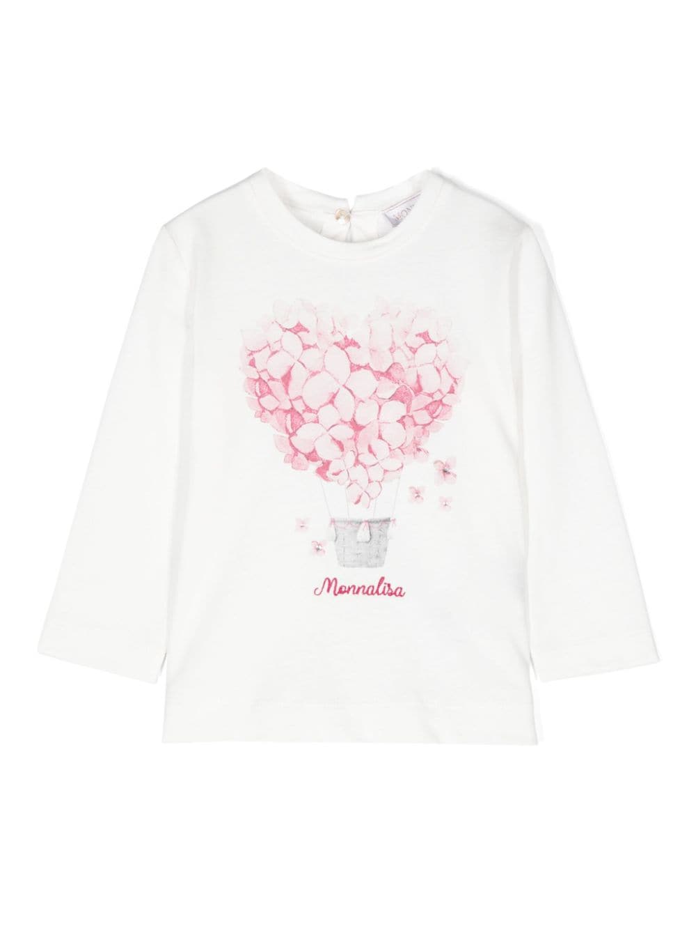 T-shirt per neonata Monnalisa bianco con stampa grafica - Rubino Kids