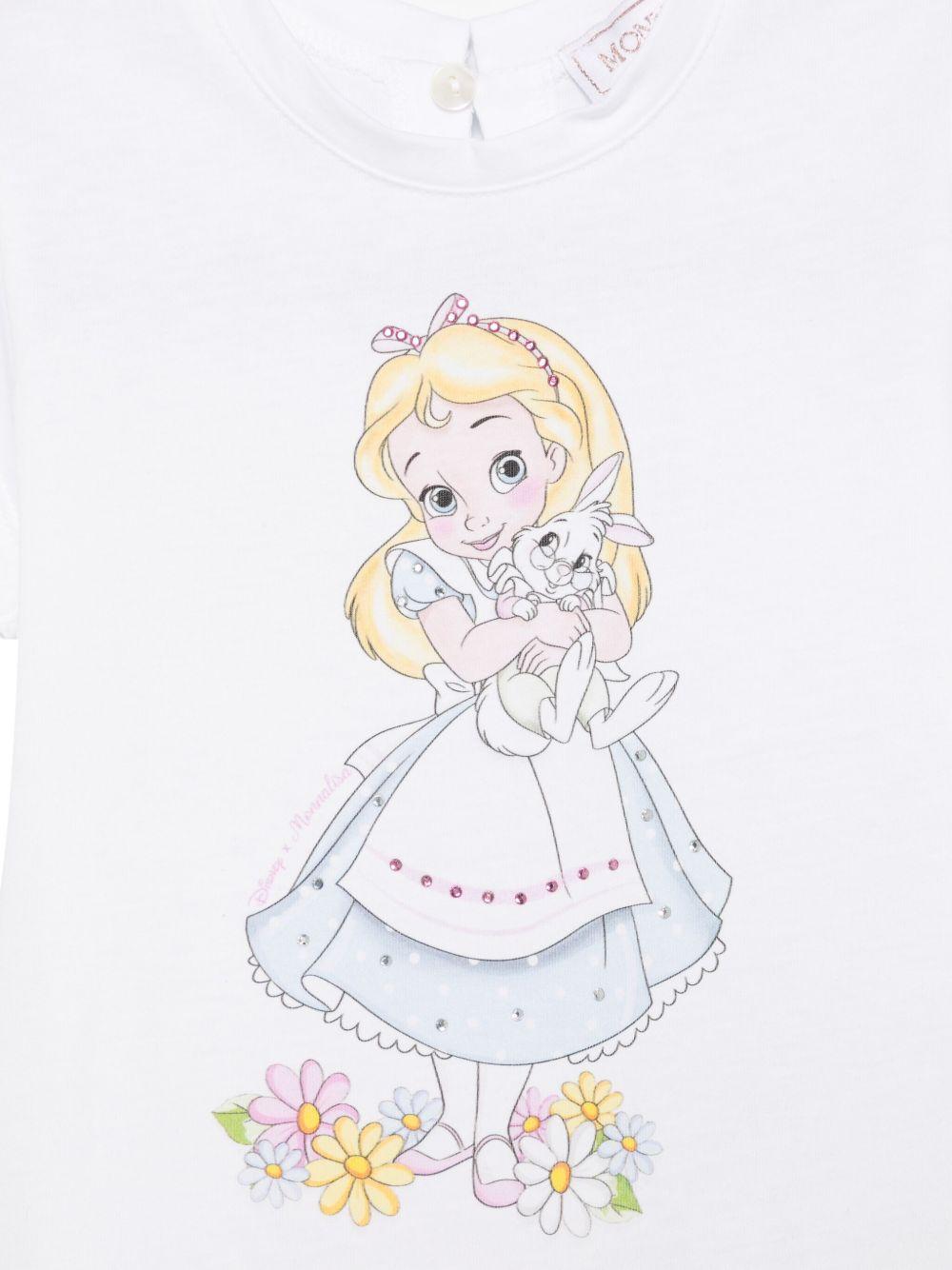 T-shirt per neonata Monnalisa bianco con stampa grafica x Disney - Rubino Kids