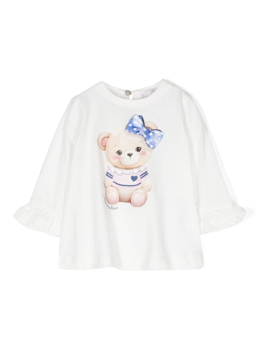 T-shirt per neonata Monnalisa bianco con stampa Teddy Bear - Rubino Kids