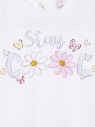 T-shirt per neonata Monnalisa bianco Stay Cool con stampa - Rubino Kids