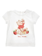 T-shirt per neonata Monnalisa x Disney bianca con stampa grafica Winnie the Pooh - Rubino Kids