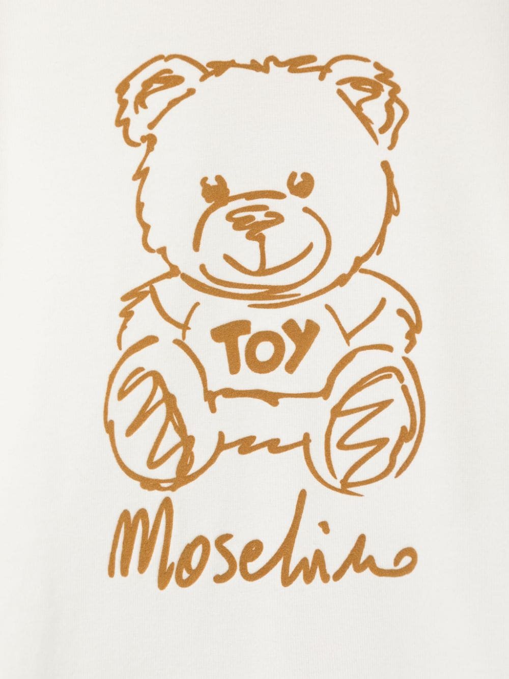 T-shirt per neonata Moschino Kids bianco con applicazione logo color oro - Rubino Kids