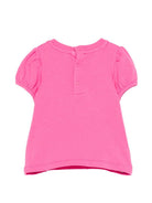 T-shirt per neonata Moschino Kids fucsia con maniche a palloncino - Rubino Kids