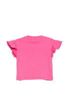T-shirt per neonata Moschino Kids fucsia con ruches - Rubino Kids