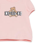 T-shirt per neonata Moschino Kids rosa con maniche a palloncino - Rubino Kids