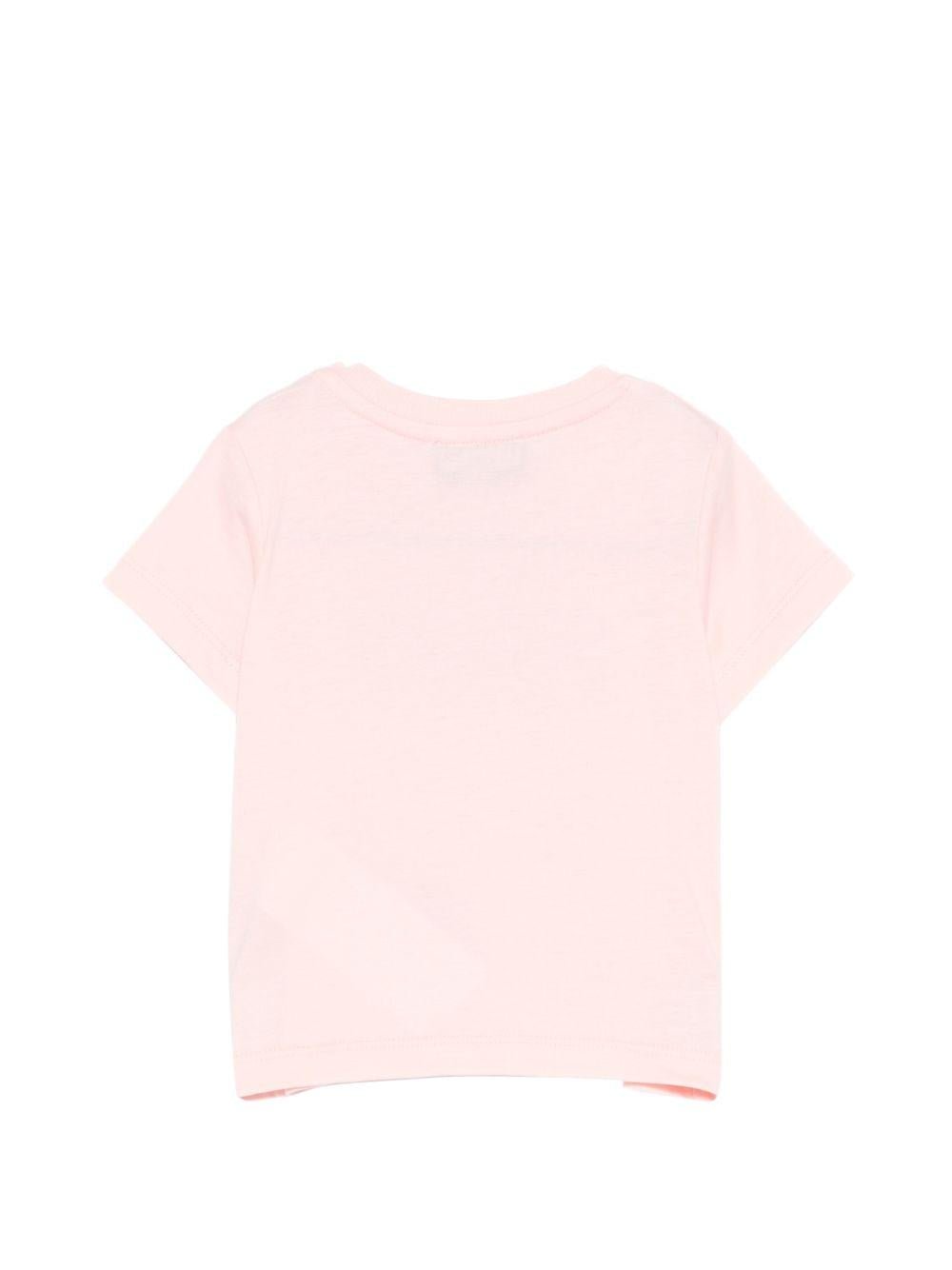 T-shirt per neonata Moschino Kids rosa con stampa Teddy sul davanti - Rubino Kids