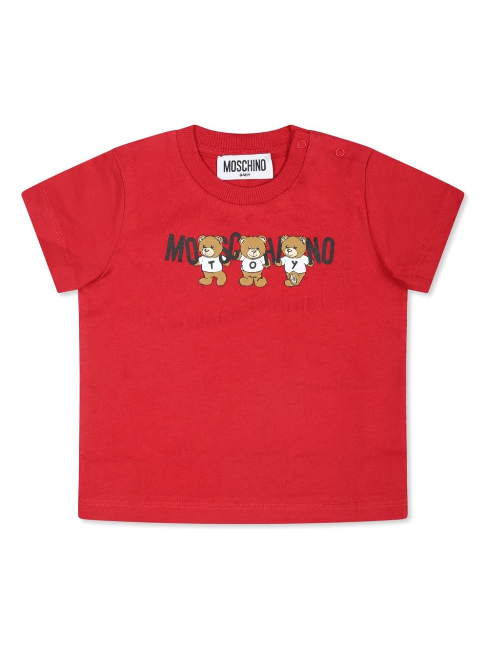 T-shirt per neonata Moschino Kids rosso con stampa Teddy Bear - Rubino Kids