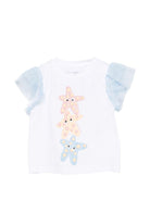 T-shirt per neonata Stella McCartney Kids bianca con motivo stella marina - Rubino Kids