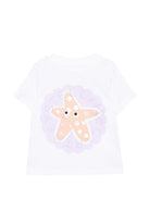 T-shirt per neonata Stella McCartney Kids bianca con stampa grafica - Rubino Kids