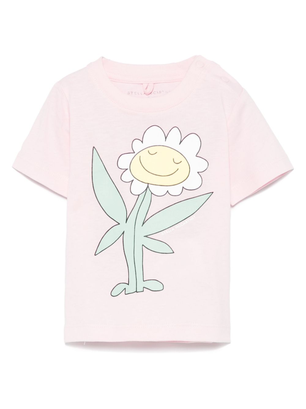 T-shirt per neonata Stella McCartney Kids rosa con stampa a fiori - Rubino Kids