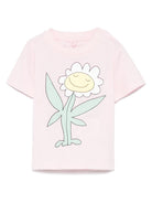 T-shirt per neonata Stella McCartney Kids rosa con stampa a fiori - Rubino Kids