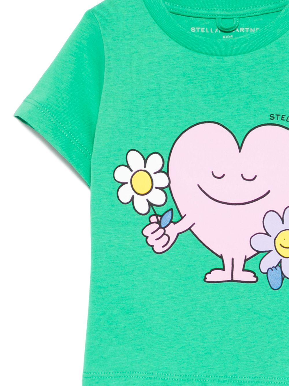 T-shirt per neonata Stella McCartney Kids verde a fiori - Rubino Kids
