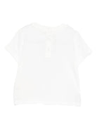 T-shirt per neonati Fendi Kids bianca con stampa del logo - Rubino Kids