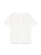 T-shirt per neonati Fendi Kids bianco con bottoni a pressione - Rubino Kids