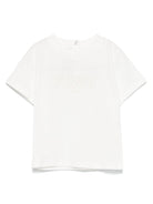 T-shirt per neonati Fendi Kids bianco con bottoni a pressione - Rubino Kids