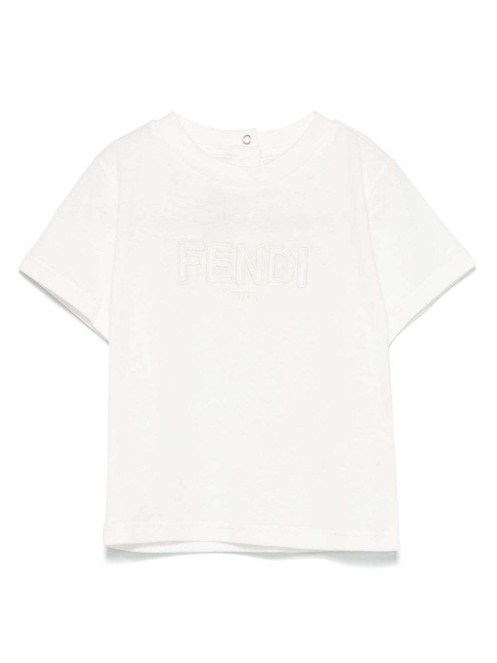 T-shirt per neonati Fendi Kids bianco con bottoni a pressione - Rubino Kids