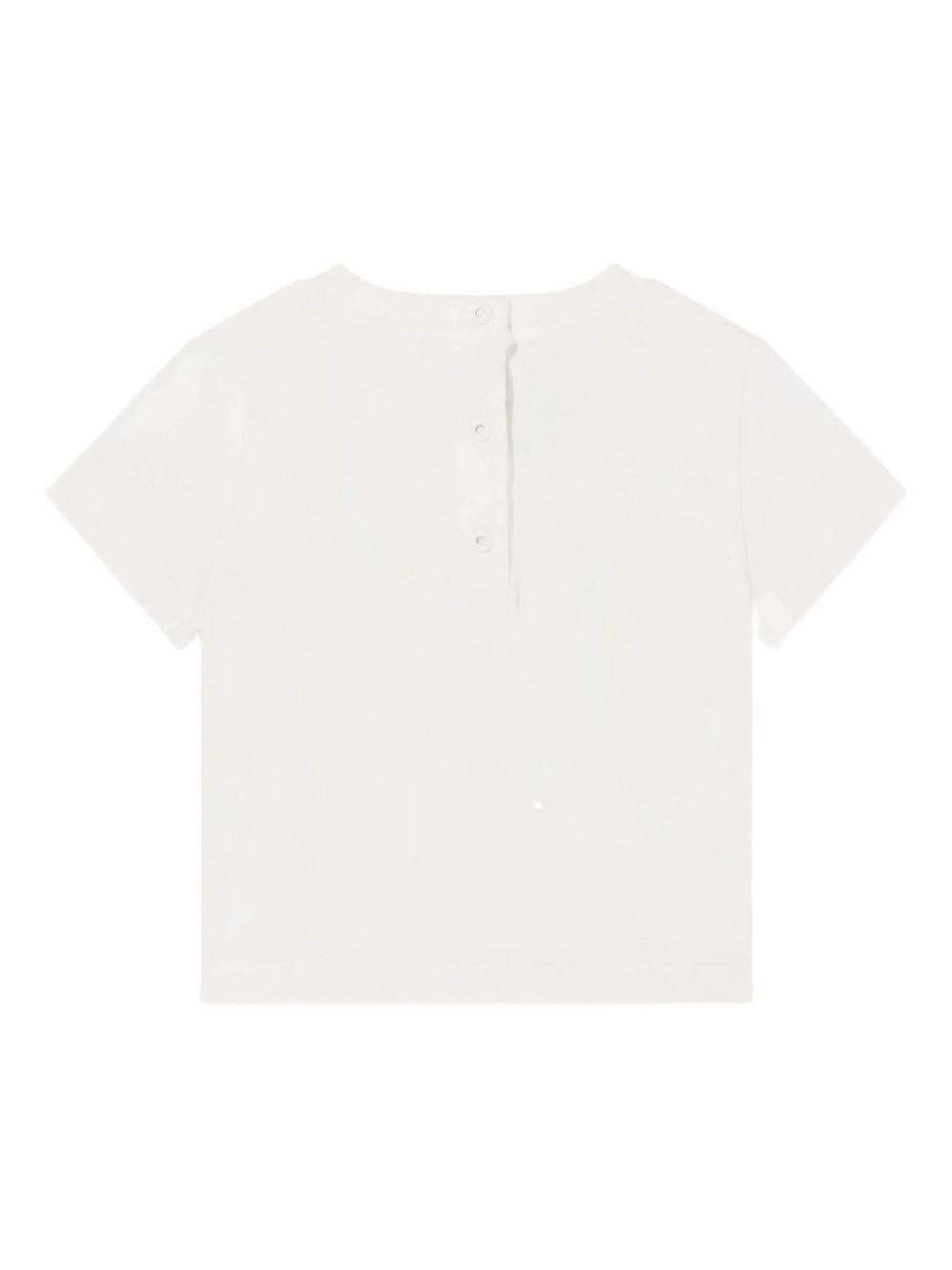 T-shirt per neonati Fendi Kids bianco con stapma grafica sul davanti - Rubino Kids