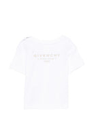 T-shirt per neonati Givenchy Kids bianca con logo sul davanti - Rubino Kids