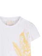 T-shirt per neonati Givenchy Kids bianca con stampa grafica - Rubino Kids