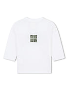 T-shirt per neonati Givenchy Kids bianco a maniche lunghe con stampa - Rubino Kids