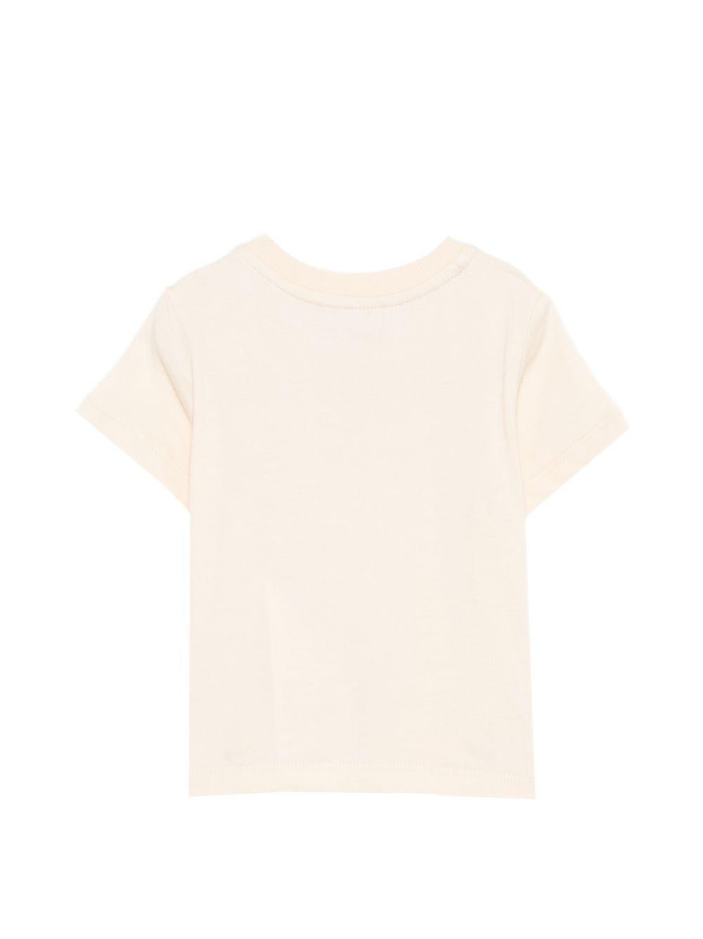 T-shirt per neonati Moschino Kids beige con stampa Teddy sul davanti - Rubino Kids