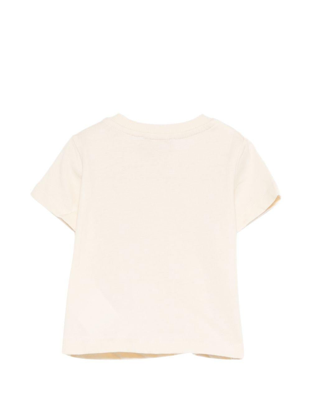 T-shirt per neonati Moschino Kids beige con Teddy sul davanti - Rubino Kids