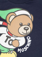 T-shirt per neonati Moschino Kids blu con motivo Teddy Bear - Rubino Kids