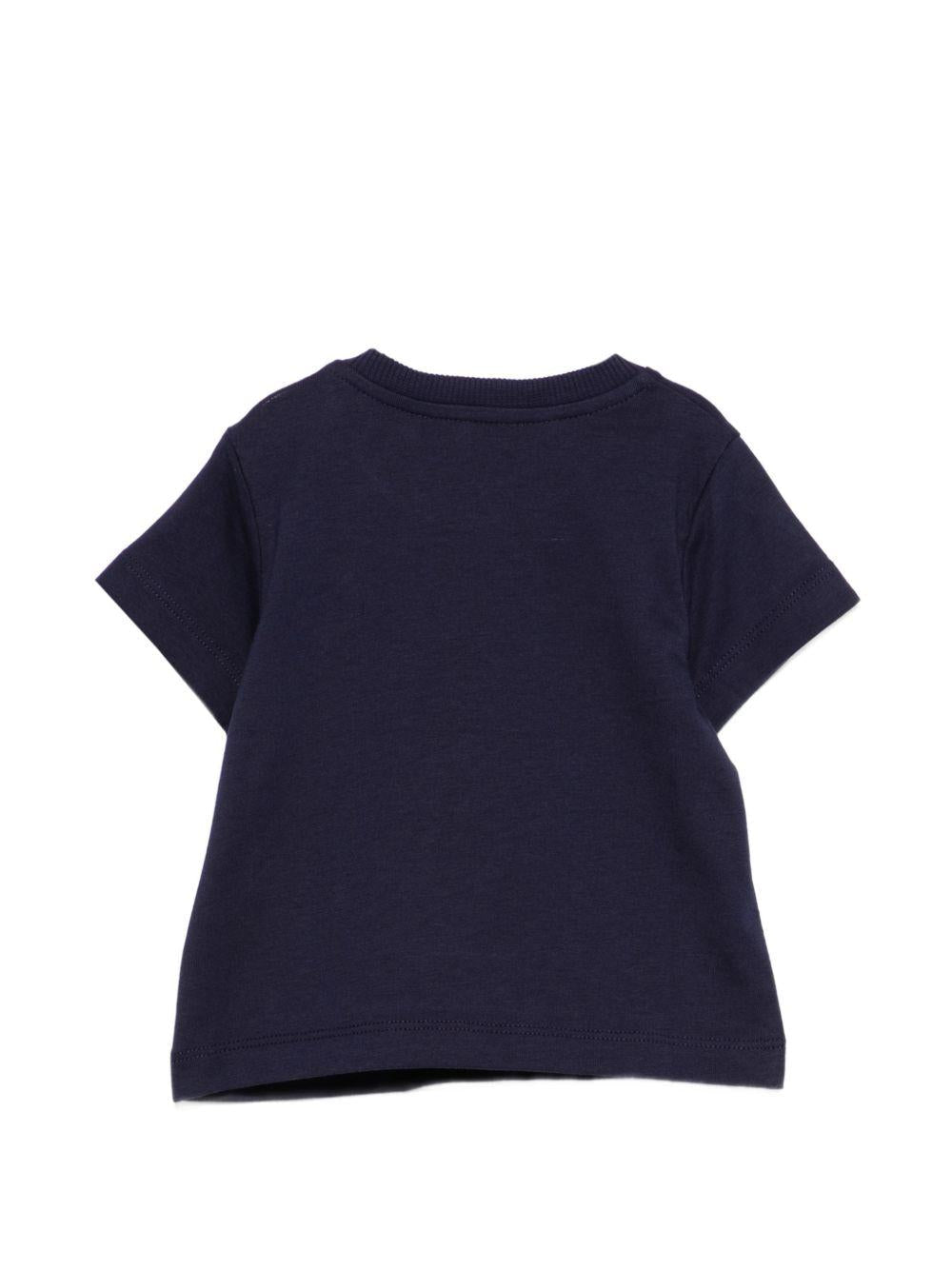 T-shirt per neonati Moschino Kids blu con ricamo orsetto - Rubino Kids