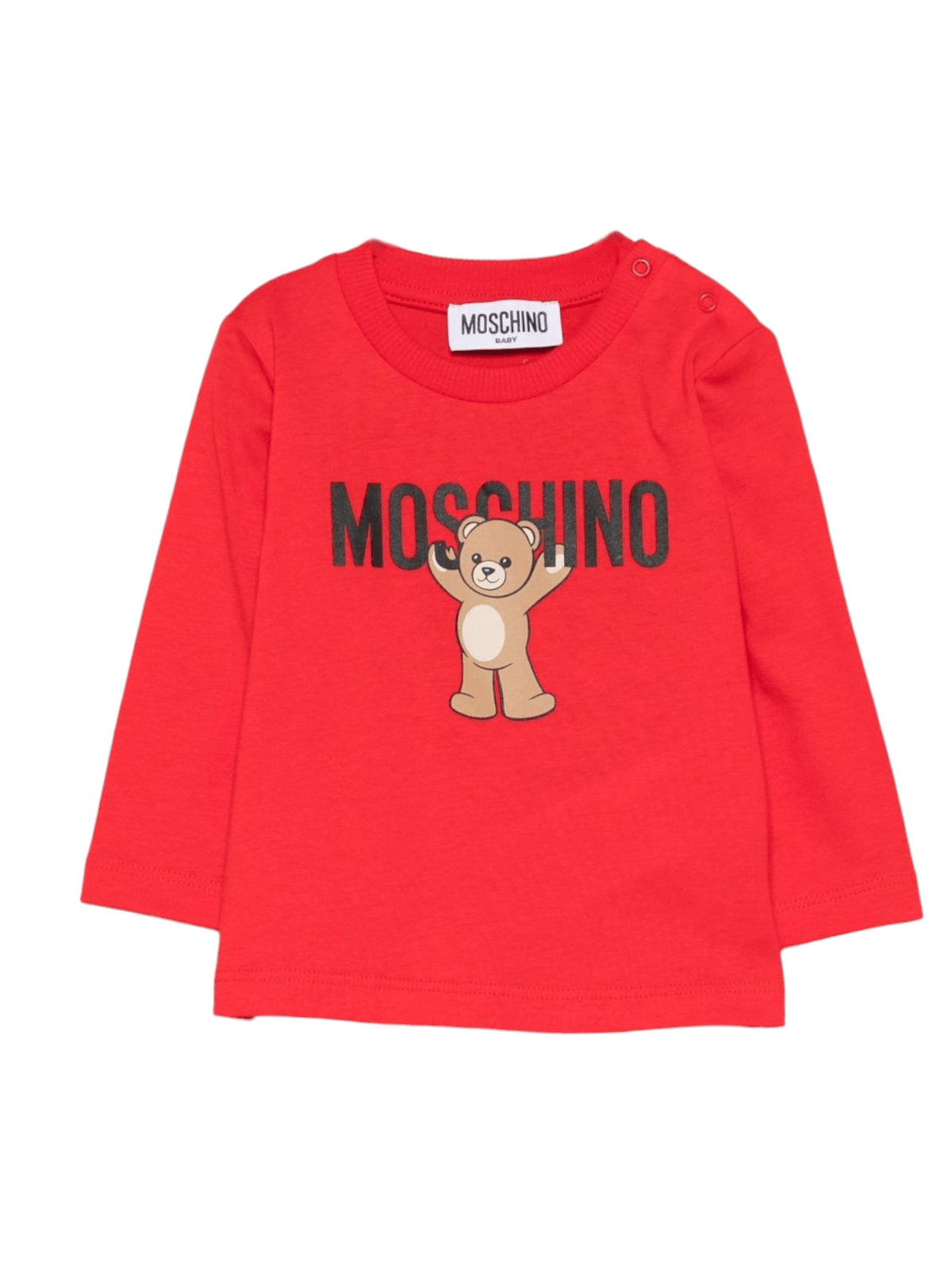 T-shirt per neonati Moschino Kids rossa con stampa teddy - Rubino Kids