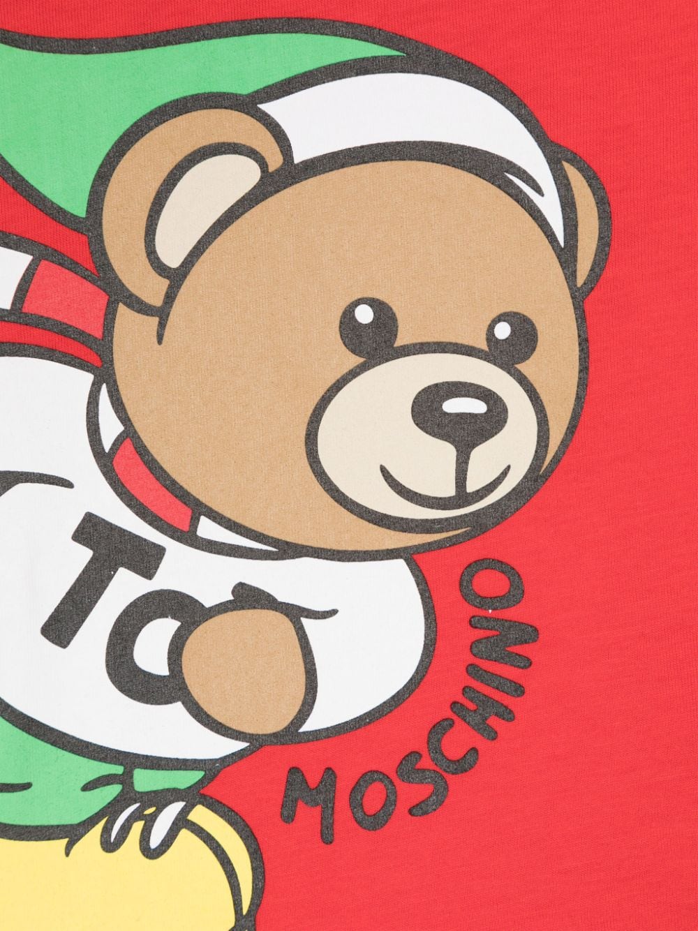 T-shirt per neonati Moschino Kids rosso con motivo Teddy Bear - Rubino Kids