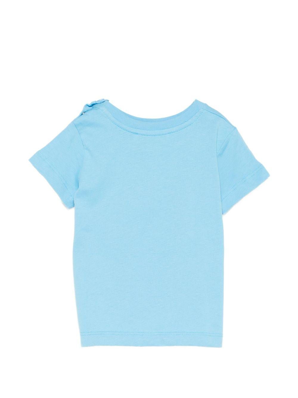 T-shirt per neonati MSGM Kids azzurra con logo sul davanti - Rubino Kids