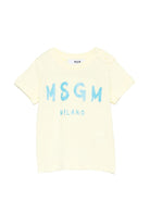 T-shirt per neonati MSGM Kids gialla con stampa grafica logo - Rubino Kids