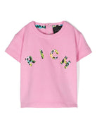 T shirt per neonati rosa Nadeshiko con logo John Richmond centrale maculato - Rubino Kids