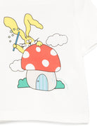 T-shirt per neonati Stella McCartney Kids bianco con stampa con illustazione - Rubino Kids