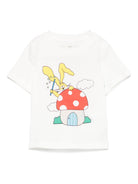 T-shirt per neonati Stella McCartney Kids bianco con stampa con illustazione - Rubino Kids