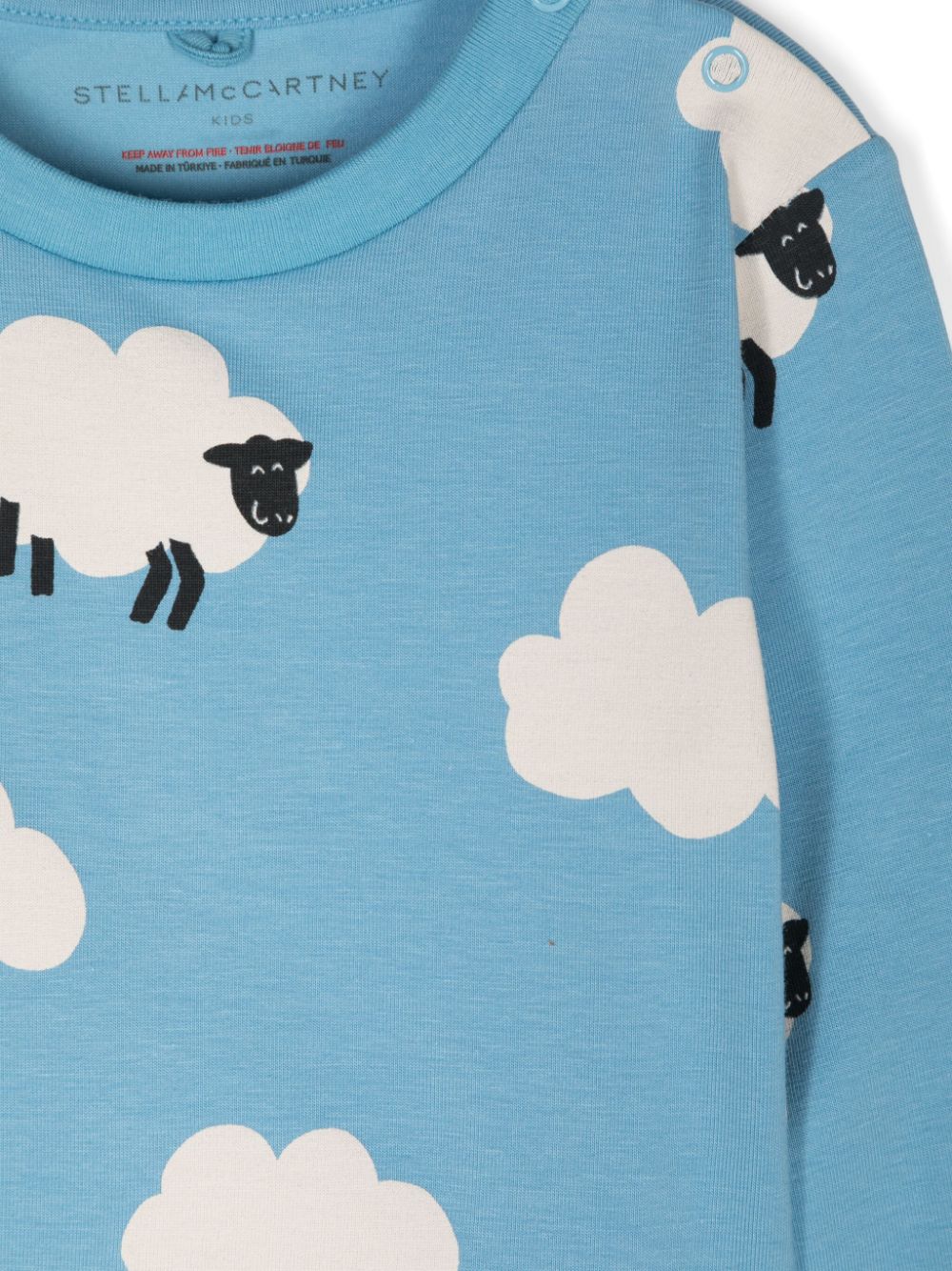 T shirt per neonato azzurra Stella McCartney con stampa cielo a pecorelle - Rubino Kids