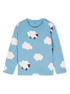 T shirt per neonato azzurra Stella McCartney con stampa cielo a pecorelle - Rubino Kids