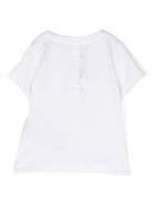 T shirt per neonato bianca con logo Balmain Paris bianco tono su tono - Rubino Kids