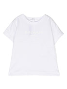 T shirt per neonato bianca con logo Balmain Paris bianco tono su tono - Rubino Kids