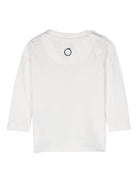 T shirt per neonato bianca con stampa centrale basic logo Trussardi blu di Prussia - Rubino Kids