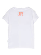 T shirt per neonato bianca John Richmond con stampa RICH centrale ad arco - Rubino Kids