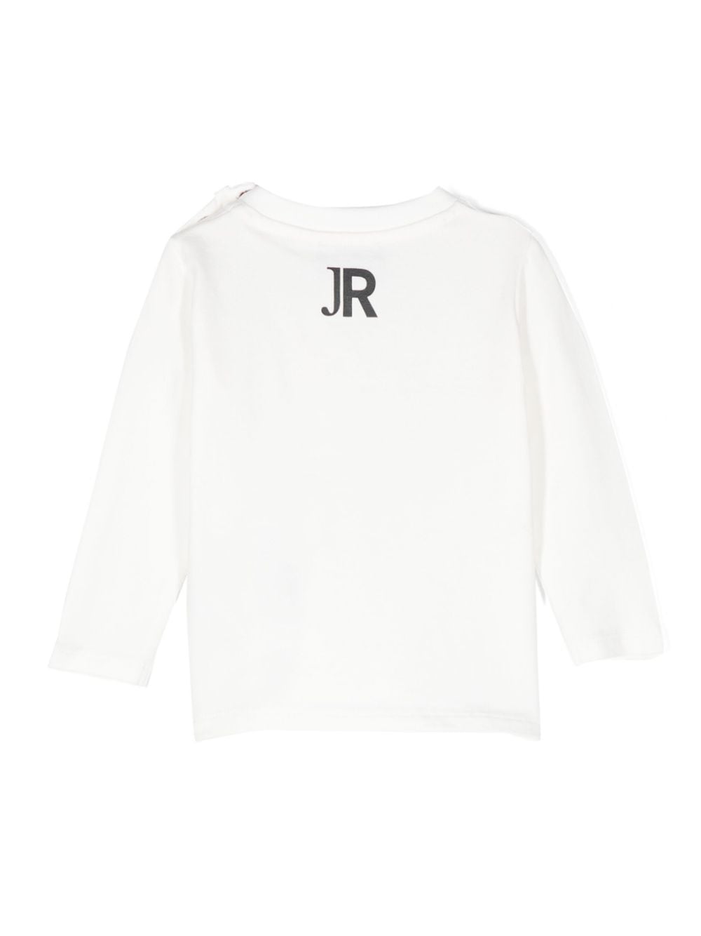 T shirt per neonato bianca John Richmond con stampa RICH multicolor centrale ad arco - Rubino Kids