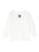 T shirt per neonato bianca John Richmond con stampa RICH multicolor centrale ad arco - Rubino Kids