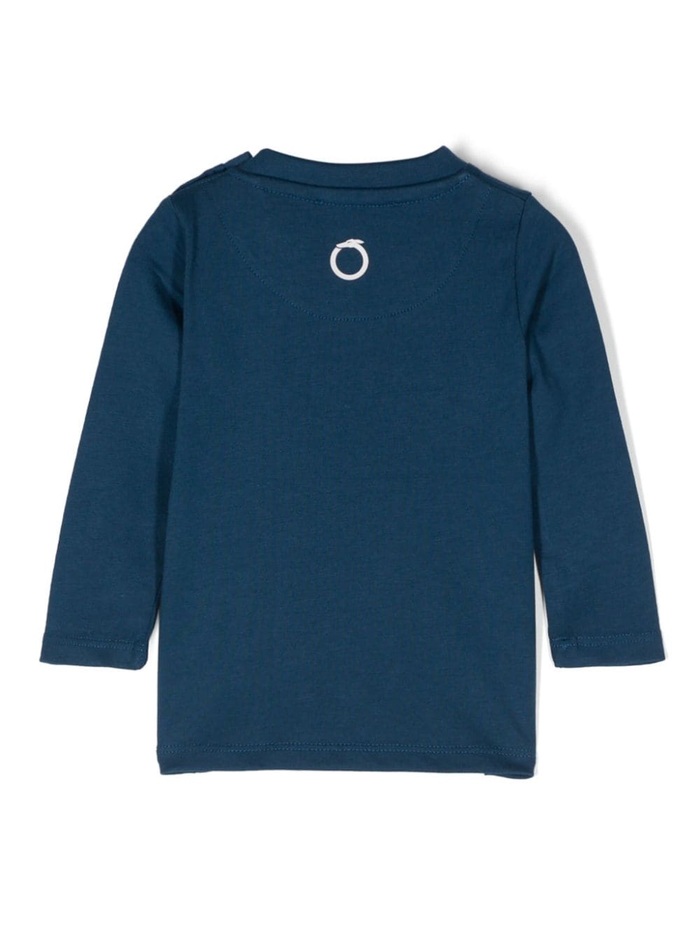 T shirt per neonato blu di Prussia con stampa centrale basic logo Trussardi bianca - Rubino Kids