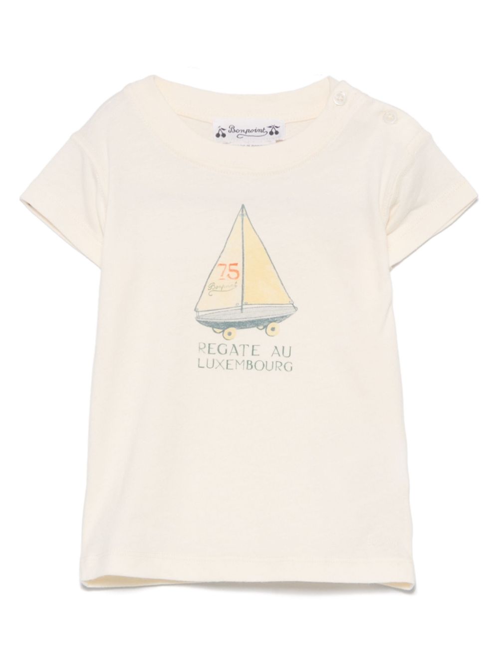 T-shirt per neonato Bonpoint tom giallo con stampa sul davanti con illustrazione - Rubino Kids