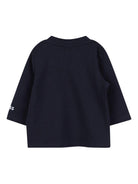 T-shirt per neonato Boss Kids blu con stampa sul logo sul davanti - Rubino Kids