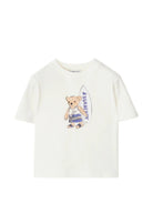 T-shirt per neonato Burberry Kids bianca con stampa grafica - Rubino Kids