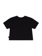 T-shirt per neonato Burberry Kids Equestrian Knight Design nero con stampa logo - Rubino Kids
