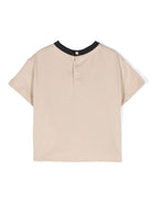 T-shirt per neonato Emporio Armani Kids beige con logo goffrato - Rubino Kids